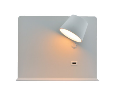 Aplique de pared LED "Baskop XL" 6W con base de carga USB