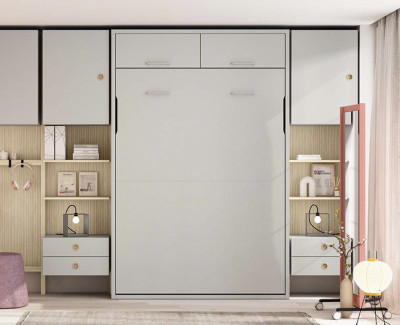 Cama abatible vertical con almacenamiento superior