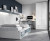 Habitación juvenil con cama compacta, armario con puertas batientes y escritorio