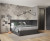 Dormitorio con cama de matrimonio con cómoda, cabezal, mesitas de noche y armario con puertas correderas
