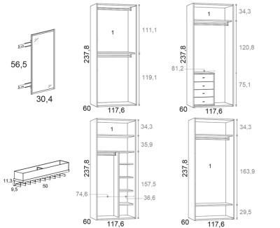 Armario con 8 puertas plegables