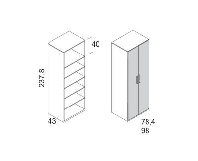 Armario con puertas batientes