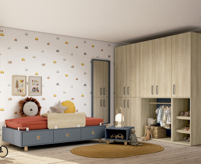 Habitación de bebé con armario convertible en habitación infantil y juvenil
