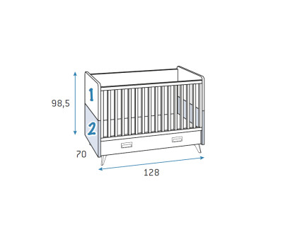 Cuna para colchón de 120 x 60 cm con cajón de almacenamiento