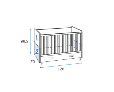 Cuna para colchón de 120 x 60 cm con cajón de almacenamiento