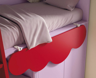 Litera con armario de 2 puertas y cama de arrastre