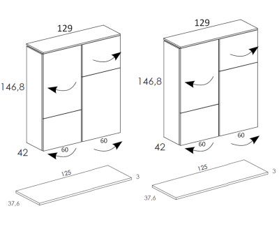 Aparadores con puertas batientes