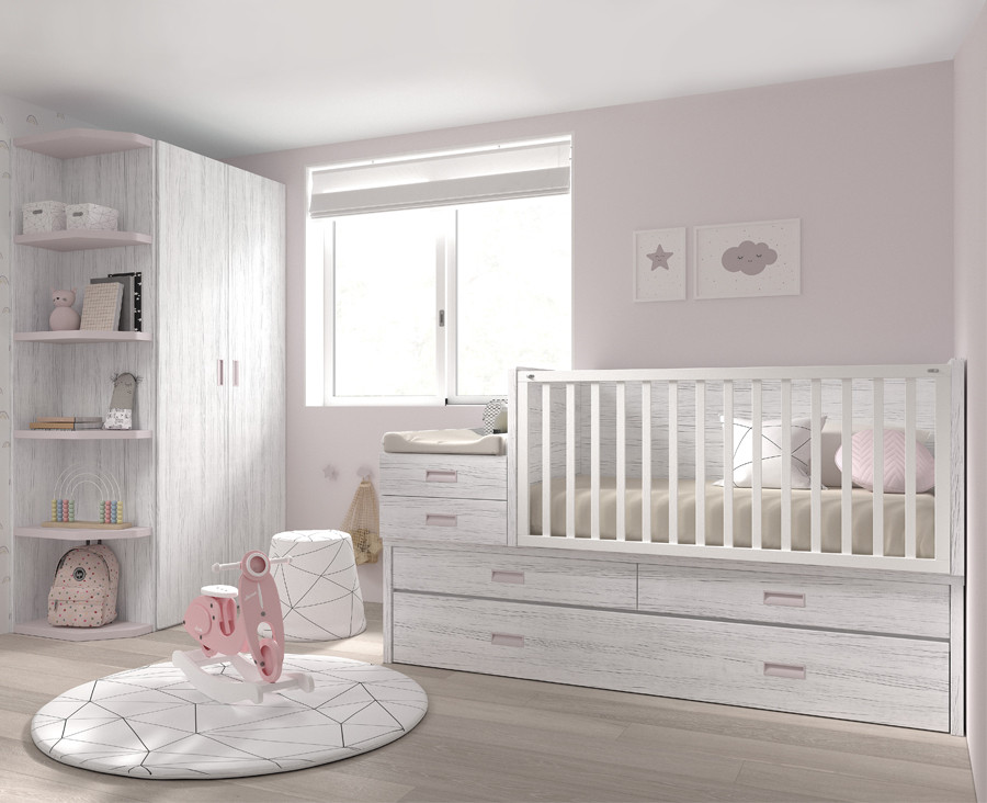 Cuna convertible en cama infantil y escritorio - UNNIQ Habitat